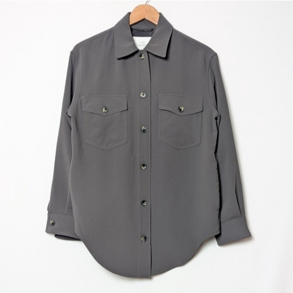 WILFRED Crepette Ganna Shirt Jacket Dark Charcoal Grey XS ARITZIA - Picture 8 of 12